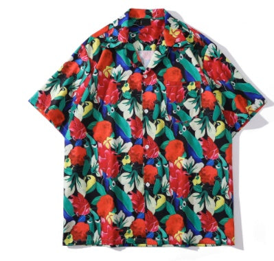 Colorful Print Shirt Unisex Loose Rock