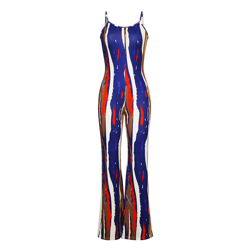 Printing Gallus Siamese Trousers Women
