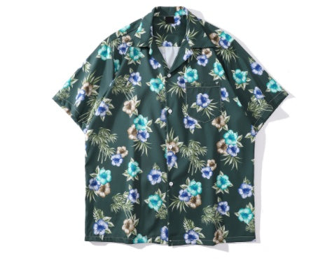 Colorful Print Shirt Unisex Loose Rock