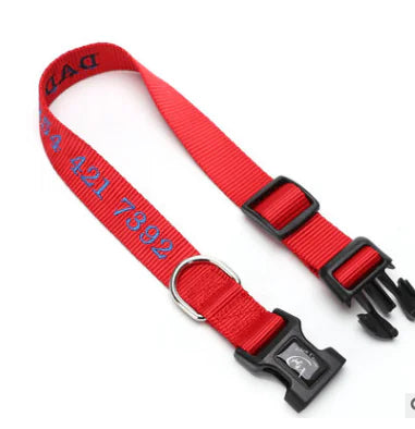 Dog Collar with Anti-Loss and Embroidered Design