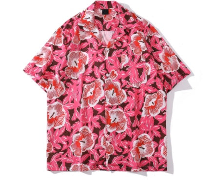Colorful Print Shirt Unisex Loose Rock