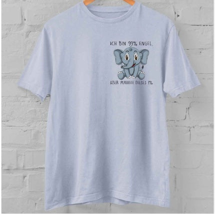 Elephant Shirt Unisex Back Printed Short Sleeve