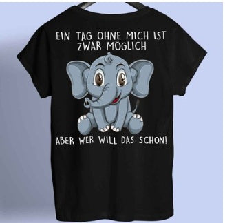 Elephant Shirt Unisex Back Printed Short Sleeve