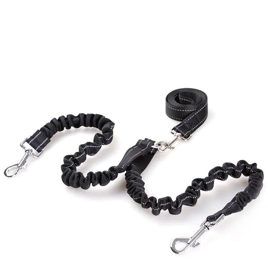Double Headed Retractable Dog Leash with Pull Rope