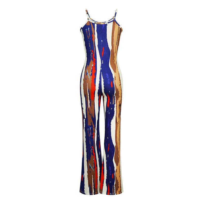 Printing Gallus Siamese Trousers Women