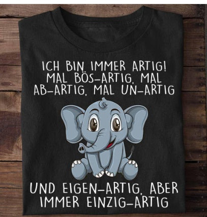 Elephant Shirt Unisex Back Printed Short Sleeve